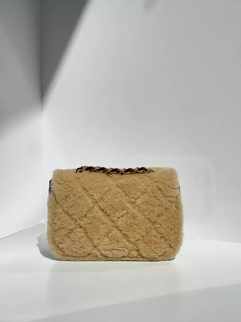 Chanel Fall/Winter 2025 Brown Mini Shearling Flap Bag