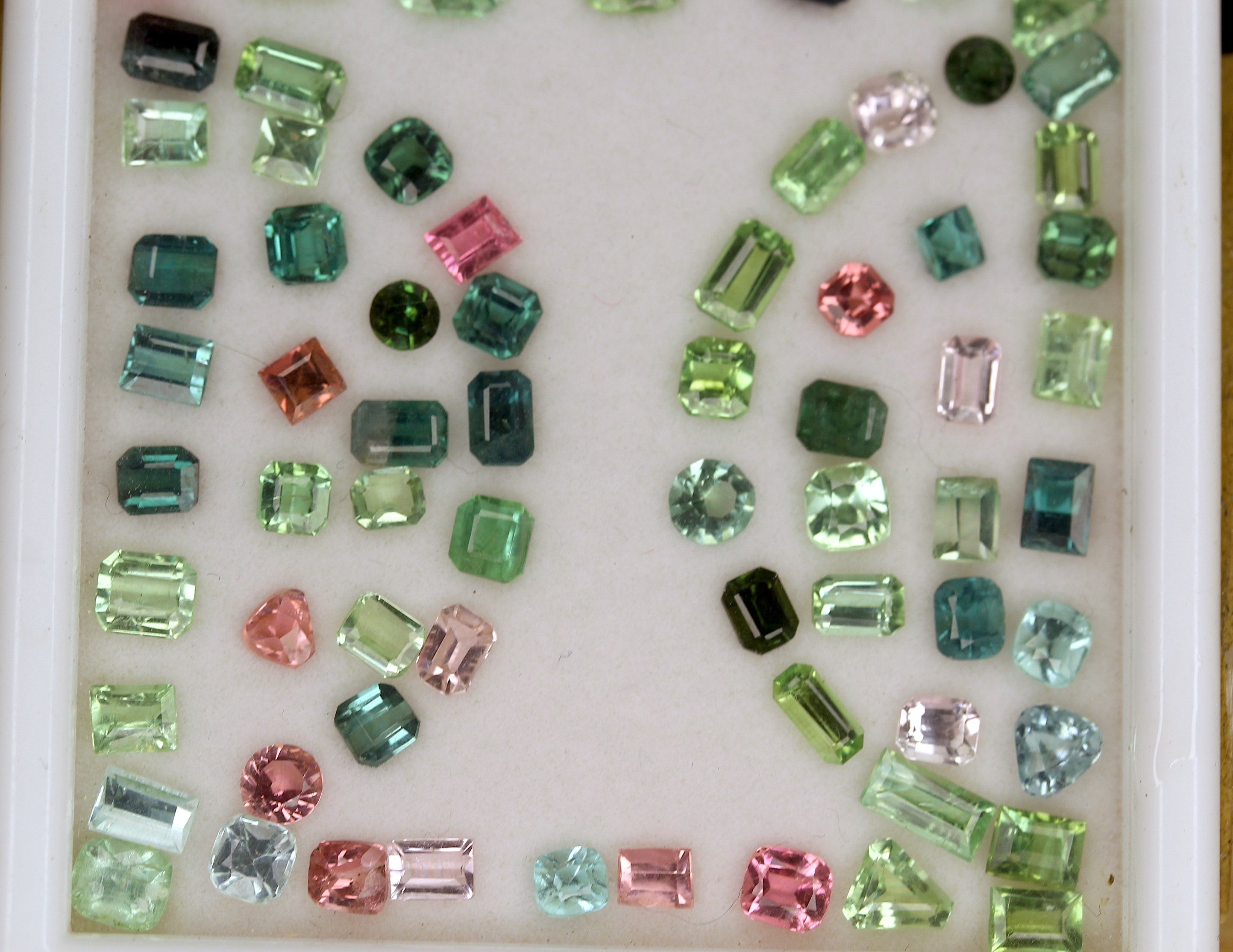 22 carats Blue, Green, Pink Tourmaline Deal  | Emerald Cut Tourmaline |  Cushion Cut