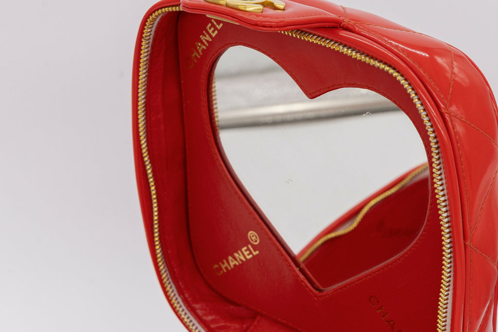 Chanel 1995 Spring/Summer Barbie Collection Chanel Red Patent Top Handle Vanity Bag