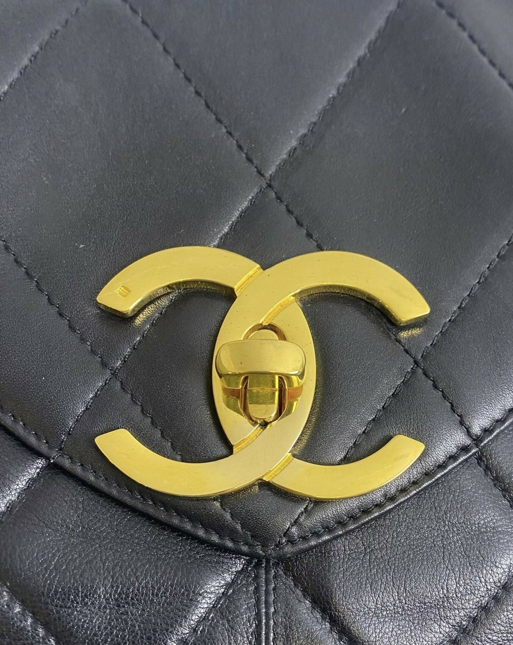 Chanel Vintage Supermodel 90’s Black XL Quilted Weekender Tote Bag 24K Gold Hardware