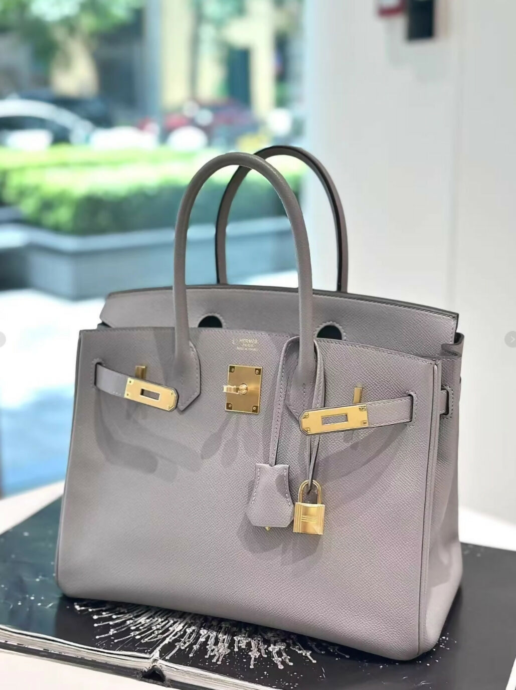 Hermès Birkin 30 Gris Mouette 4Z Epsom Leather Gold Hardware