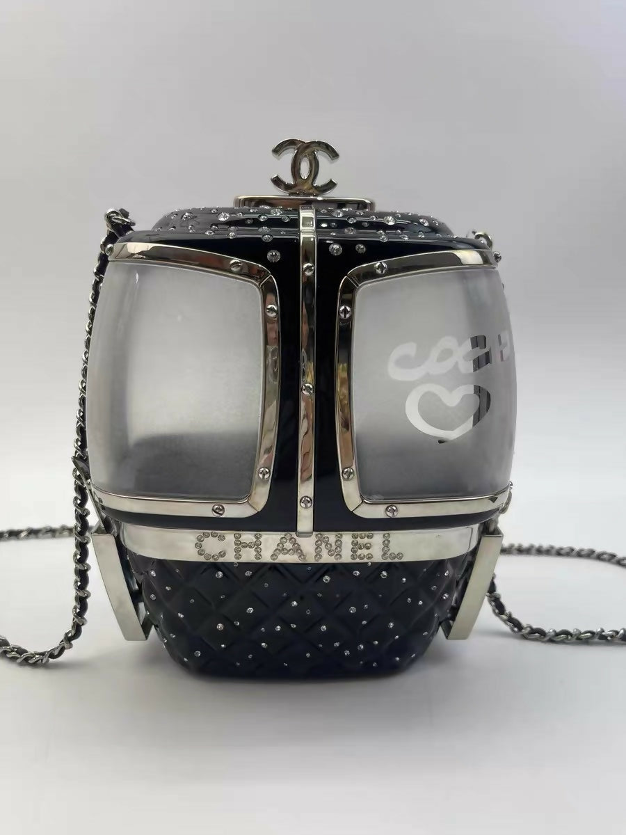Chanel 2019 Black Gondola Minaudière Evening in the Mountain Clutch Bag