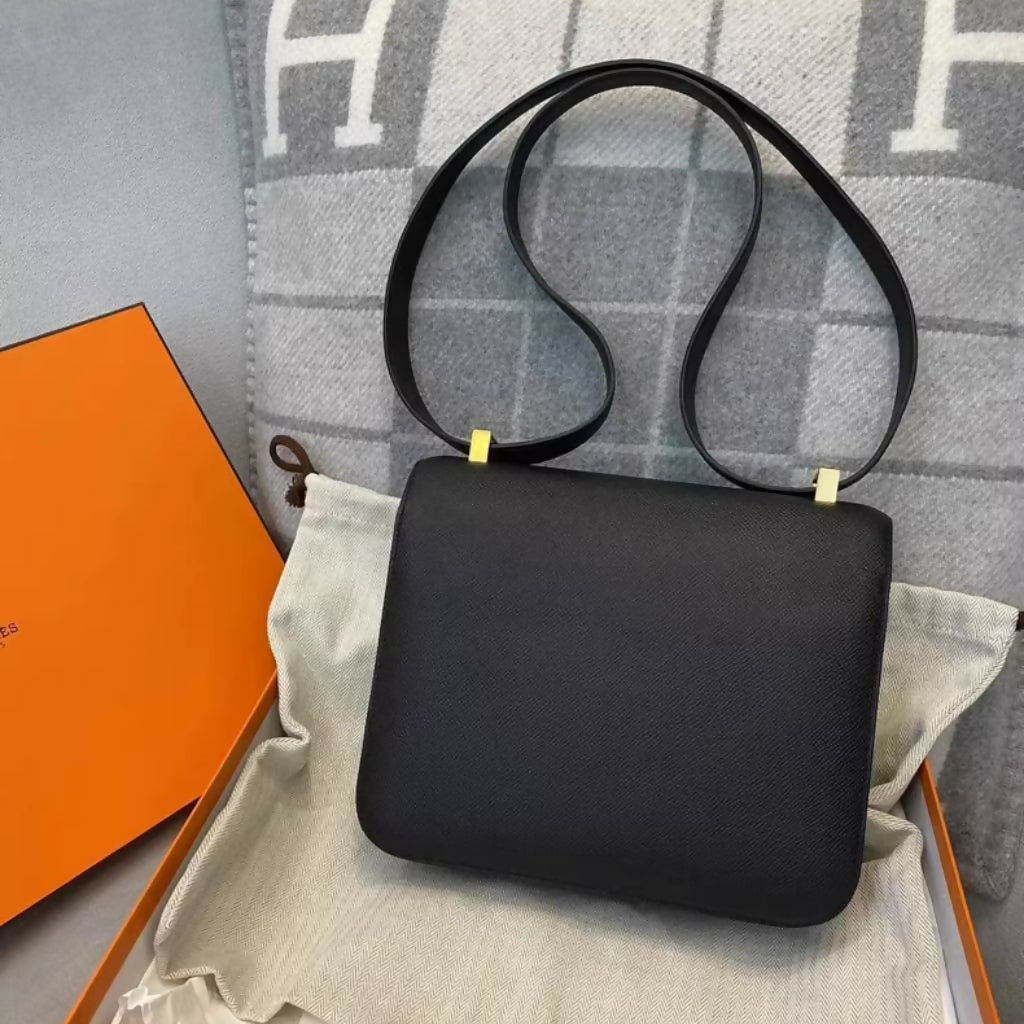 Hermes Constance 24 Black Epsom Leather Gold Hardware