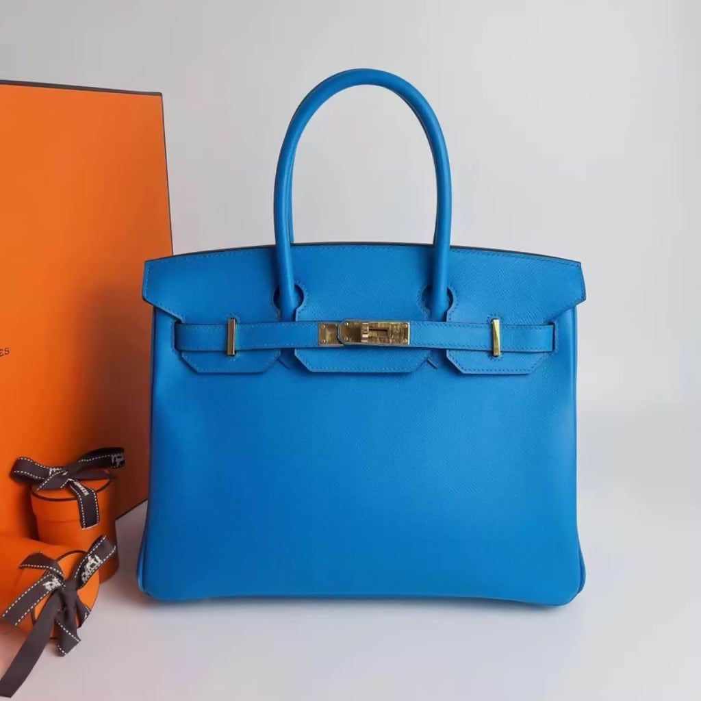 Hermès Birkin 30 Blue Zanzibar Epsom Leather with Gold hardware