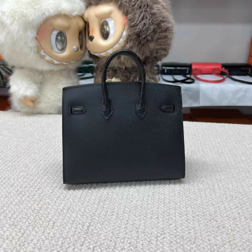 Hermès Night Sac Faubourg Birkin 20 SO BLACK Matte Alligator