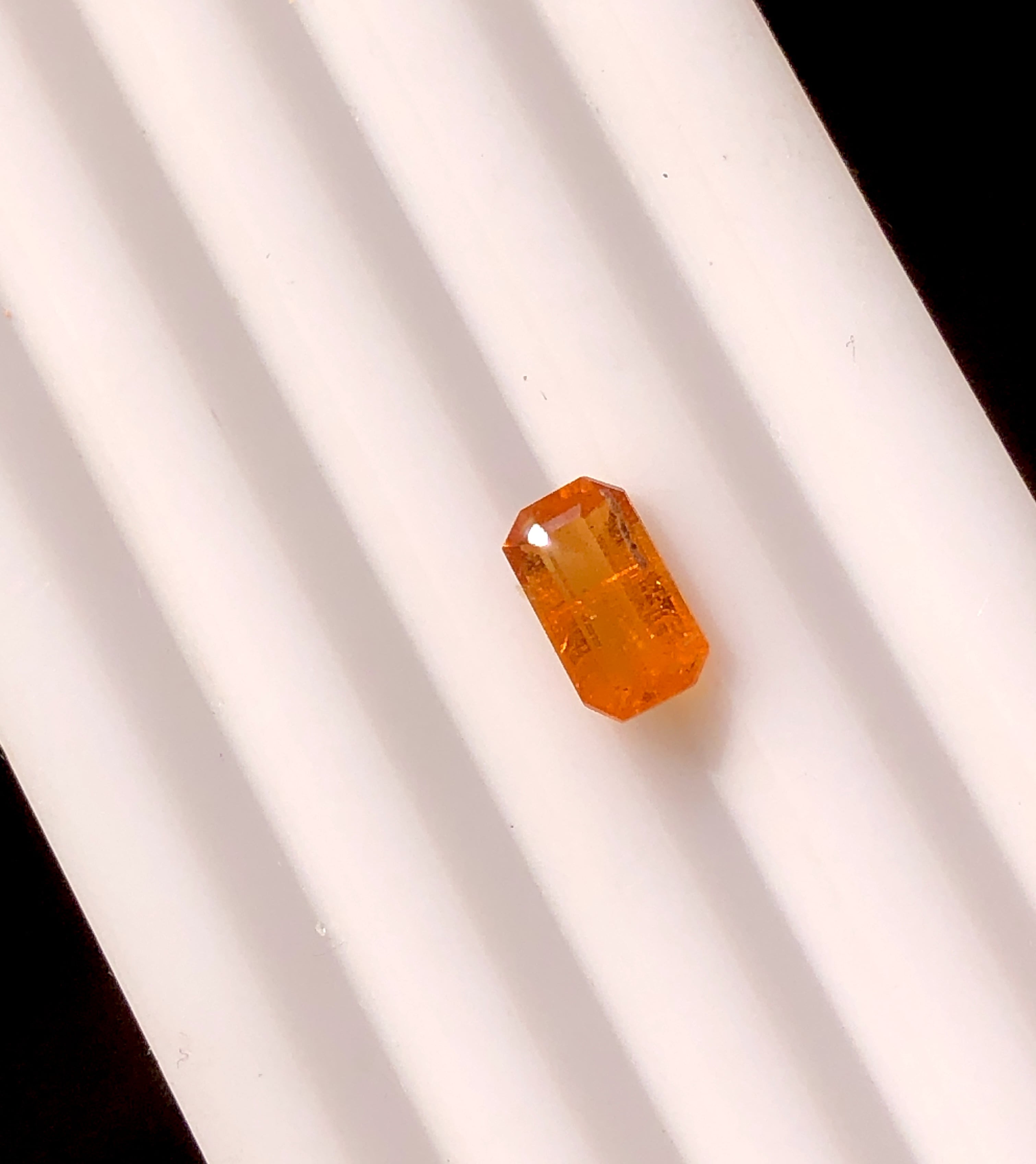 0.98 Carat Rare Clinohumite Loose Colored Stone  -Orange- Emerald Cut