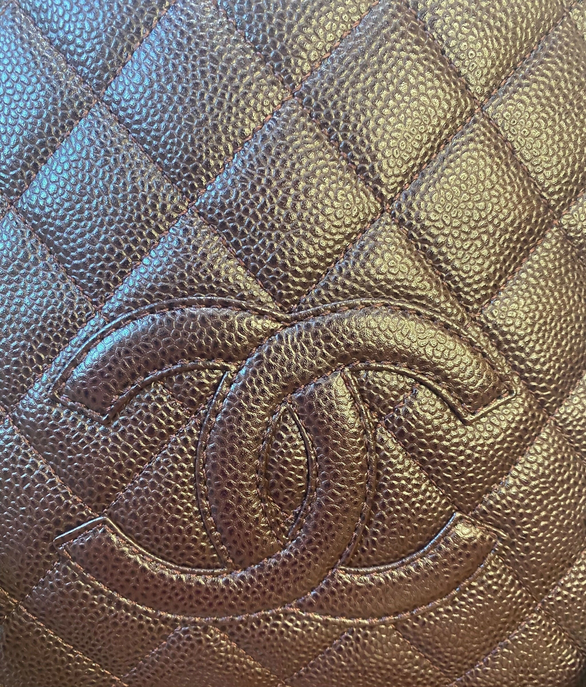 Chanel PPT Dark Chocolate Brown Quilted Caviar Leather Petite Timeless Shopping Tote Bag GHW