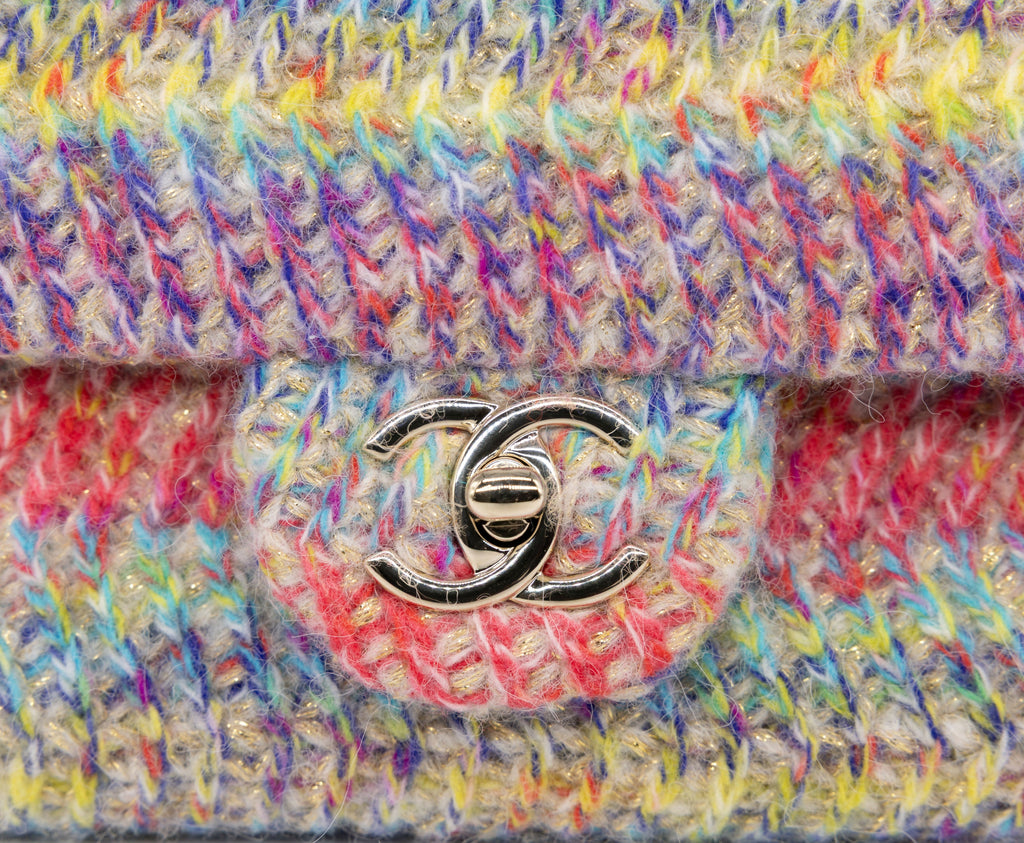 Chanel 2020 CC Multicolor Mini Knit Flap Bag