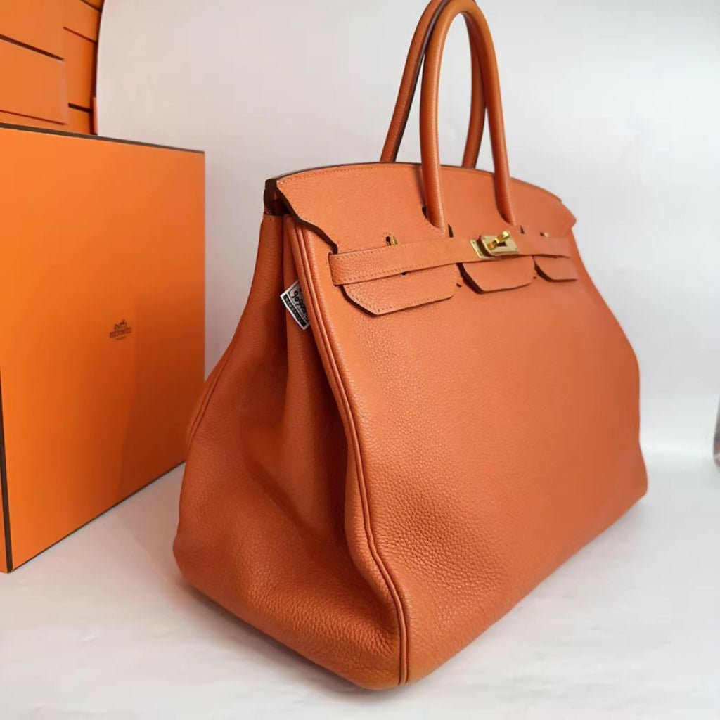 Hermès Birkin 40 Orange Togo Leather Gold Hardware