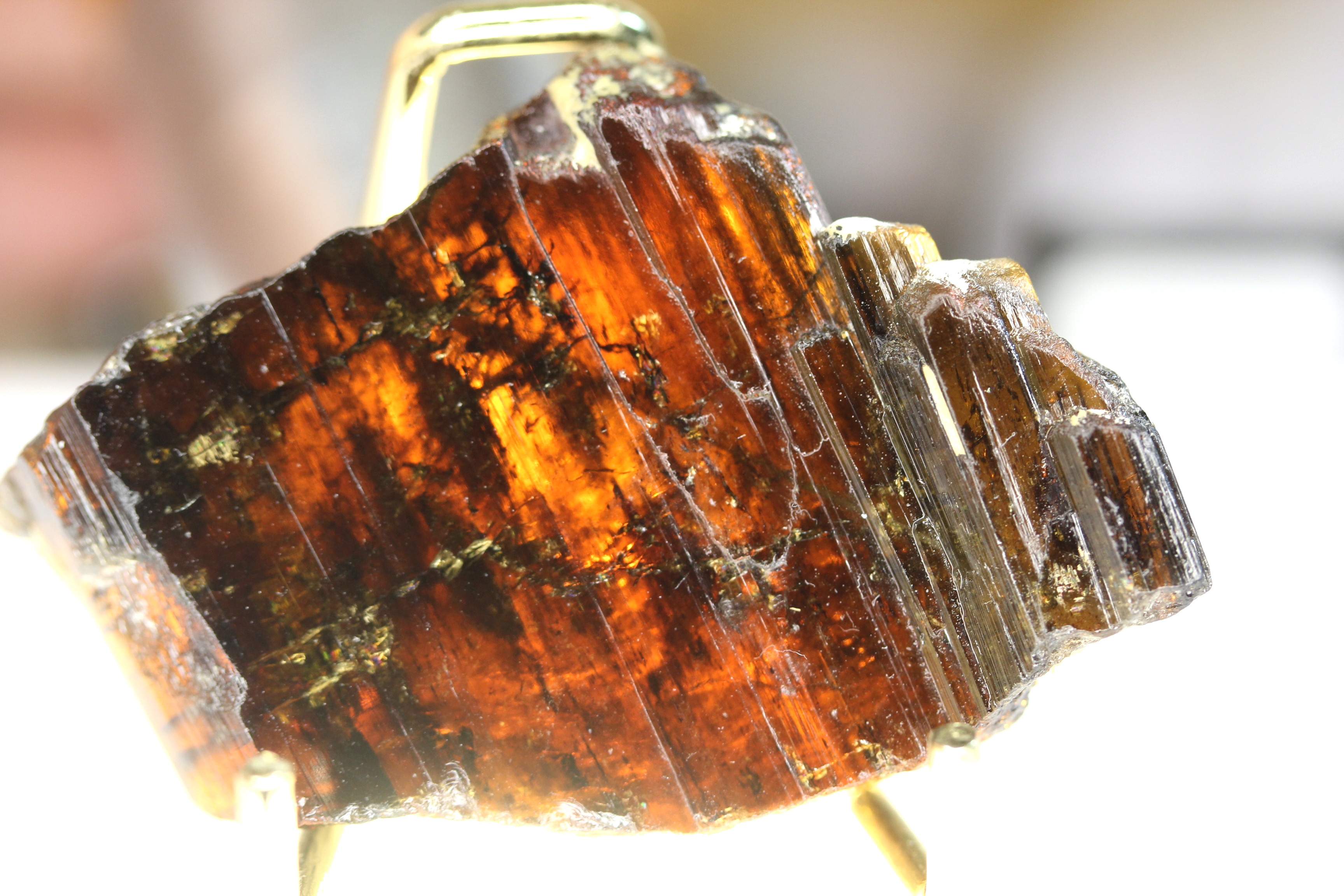 35.20 grams Unique terminated faden green epidote crystal with step formation structure