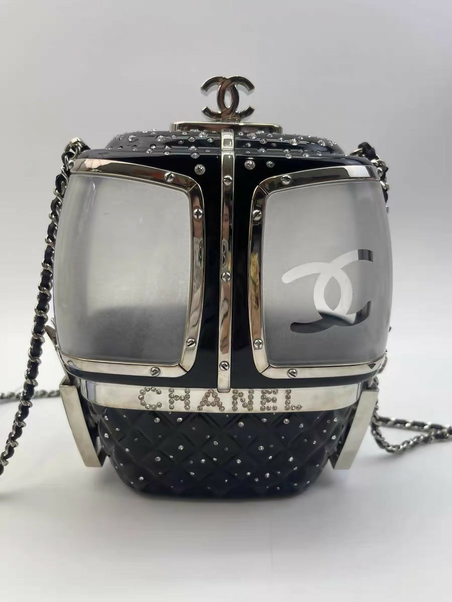 Chanel 2019 Black Gondola Minaudière Evening in the Mountain Clutch Bag