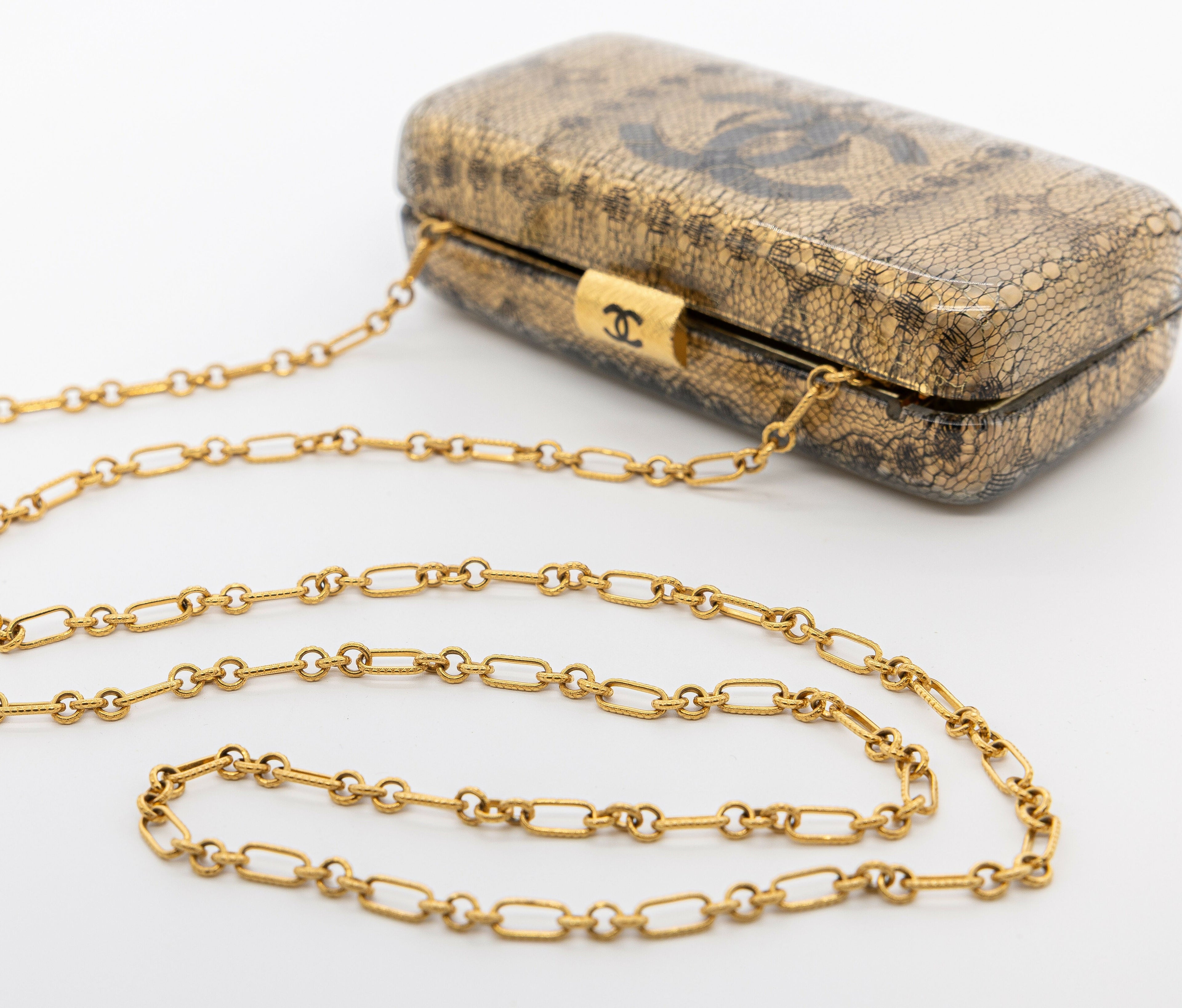 Chanel Vintage 2004-2005 Lace Gold Minaudière