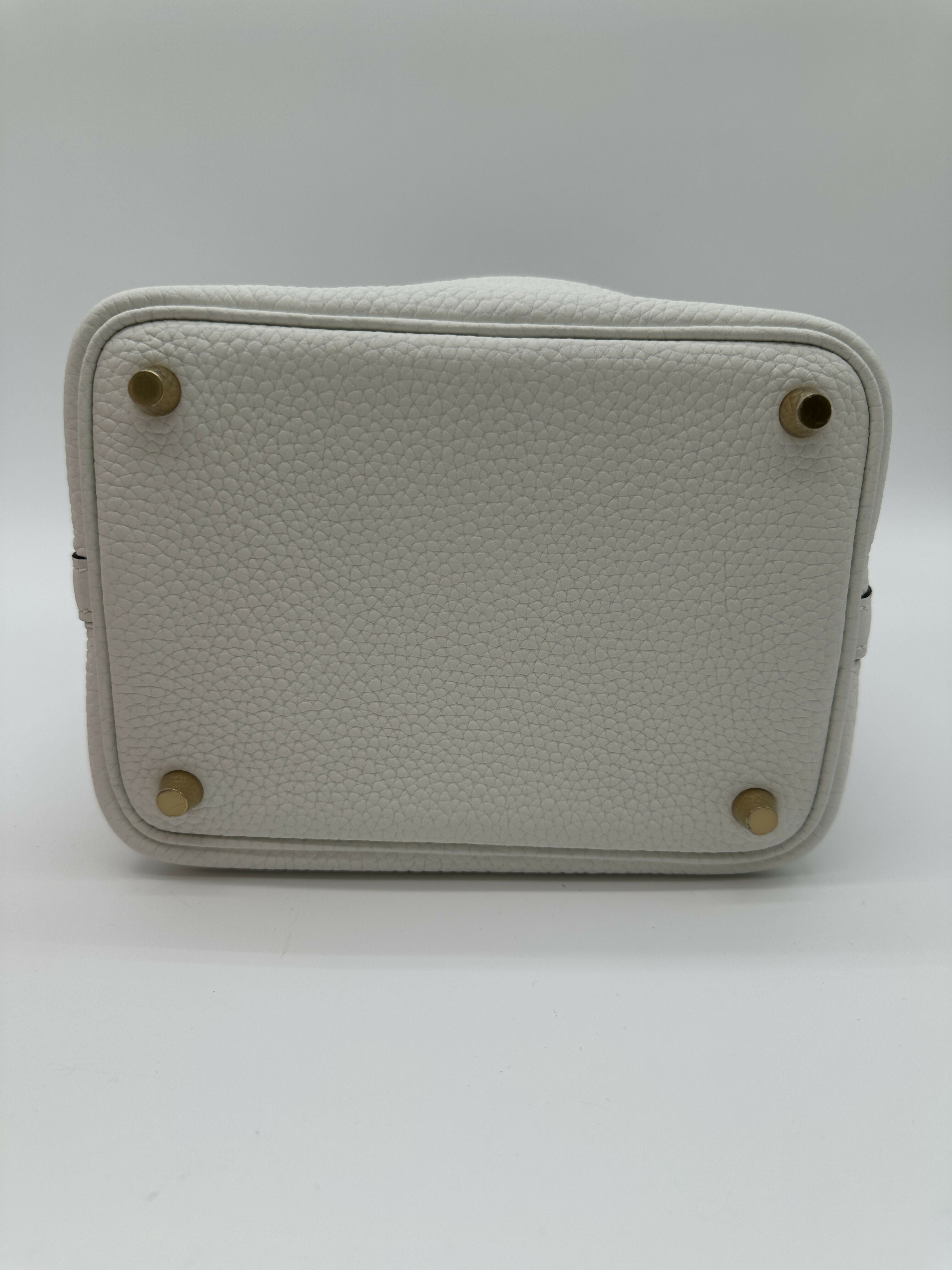 Hermes Picotin 18 New White GHW Stamp W