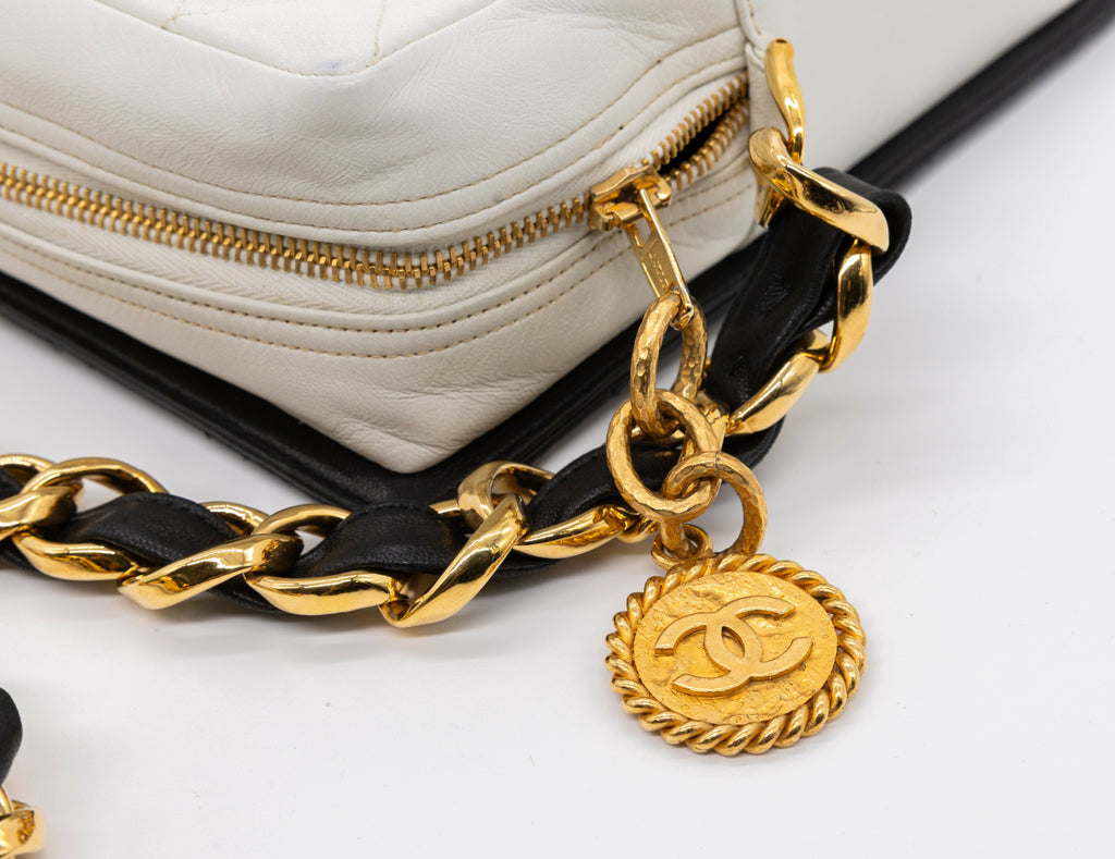 Chanel 1991 Vintage Black & White Shoulder Bag