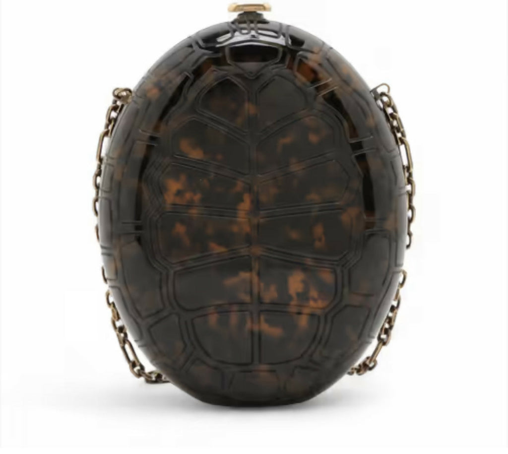 Chanel 2016 Resin Chain Coco Mark Brown Shoulder Bag with Gold Hardware
