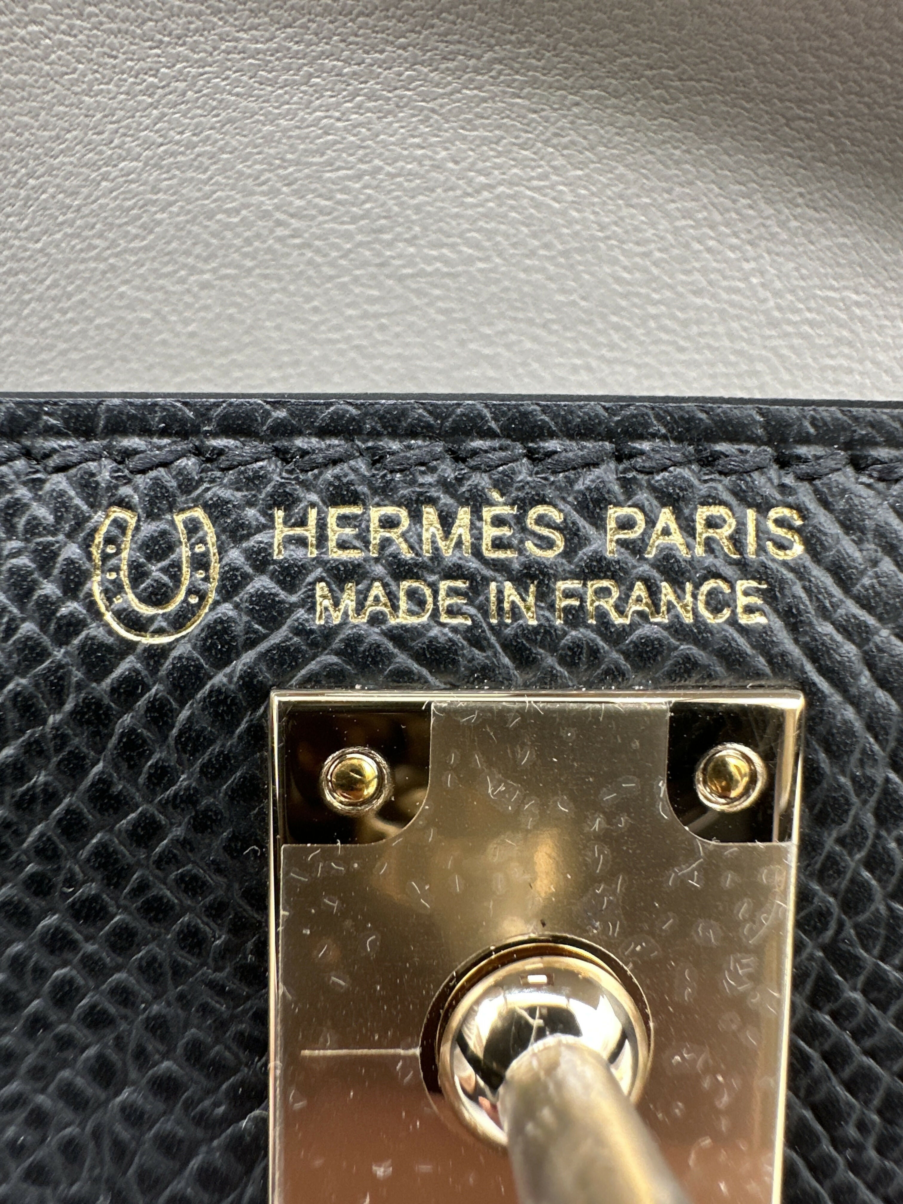 Hermès K20 HSS black verso gris perle champagne hardware K