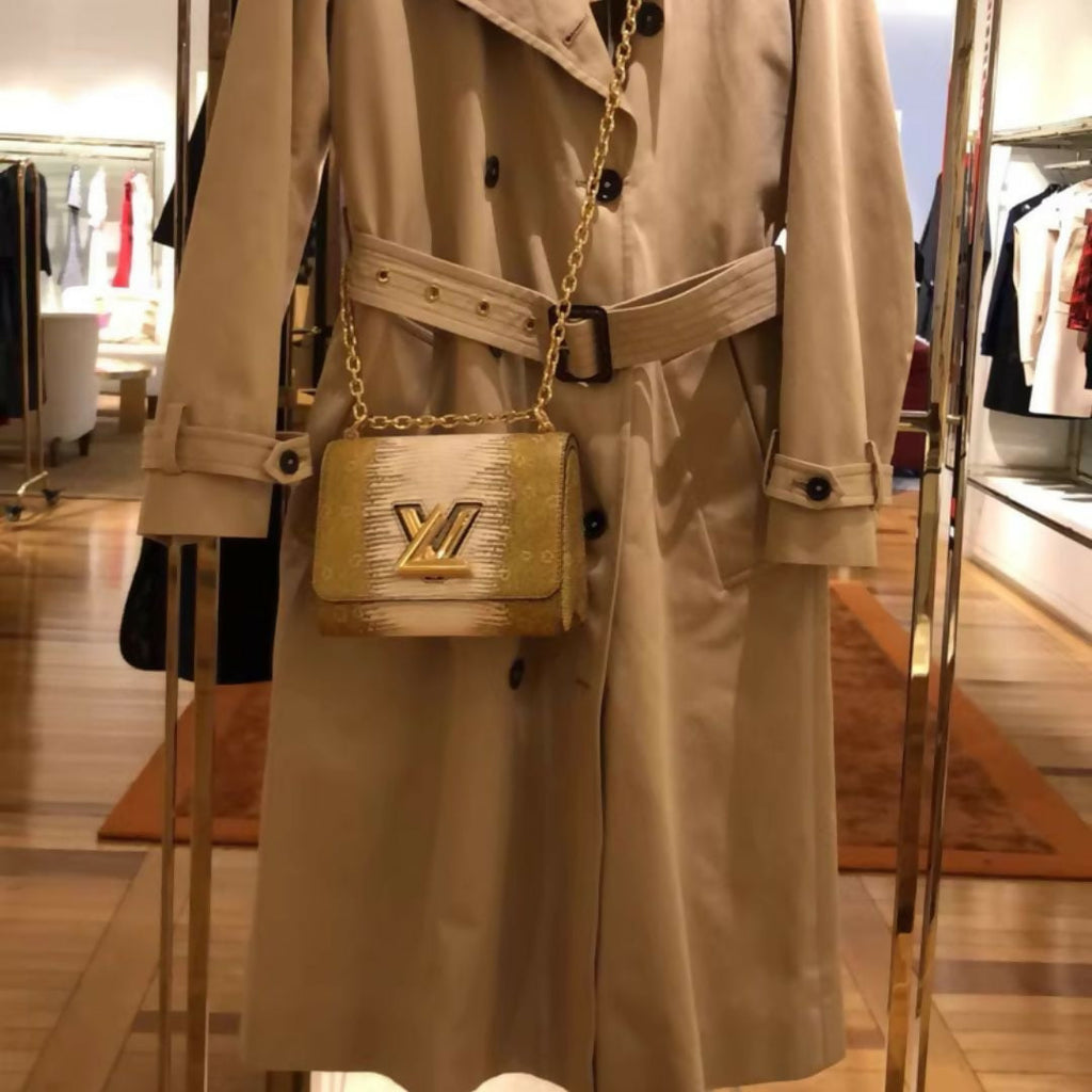 LOUIS VUITTON Lizard Twist Shoulder Bag Mini Gold