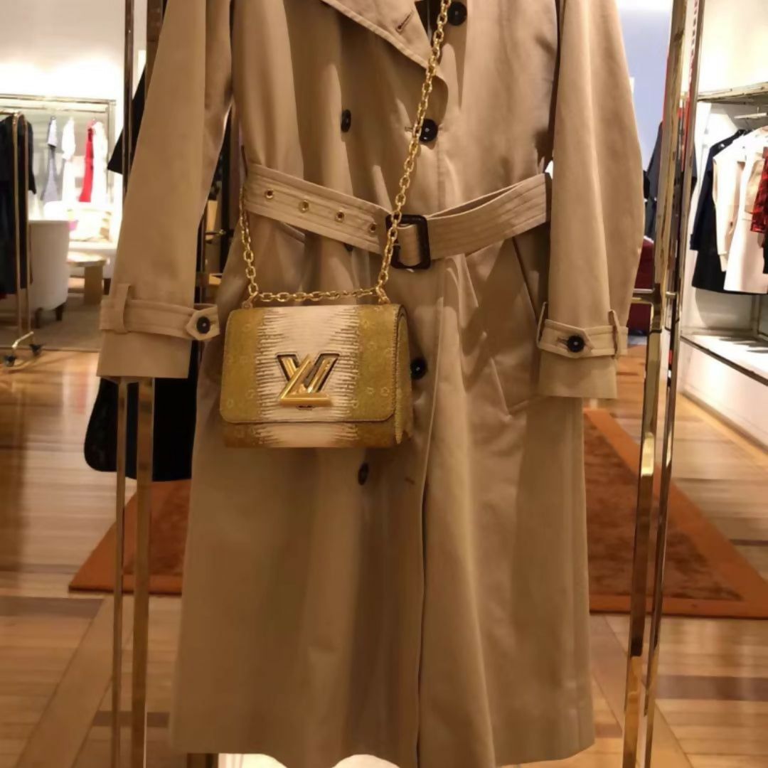 LOUIS VUITTON Lizard Twist Shoulder Bag Mini Gold