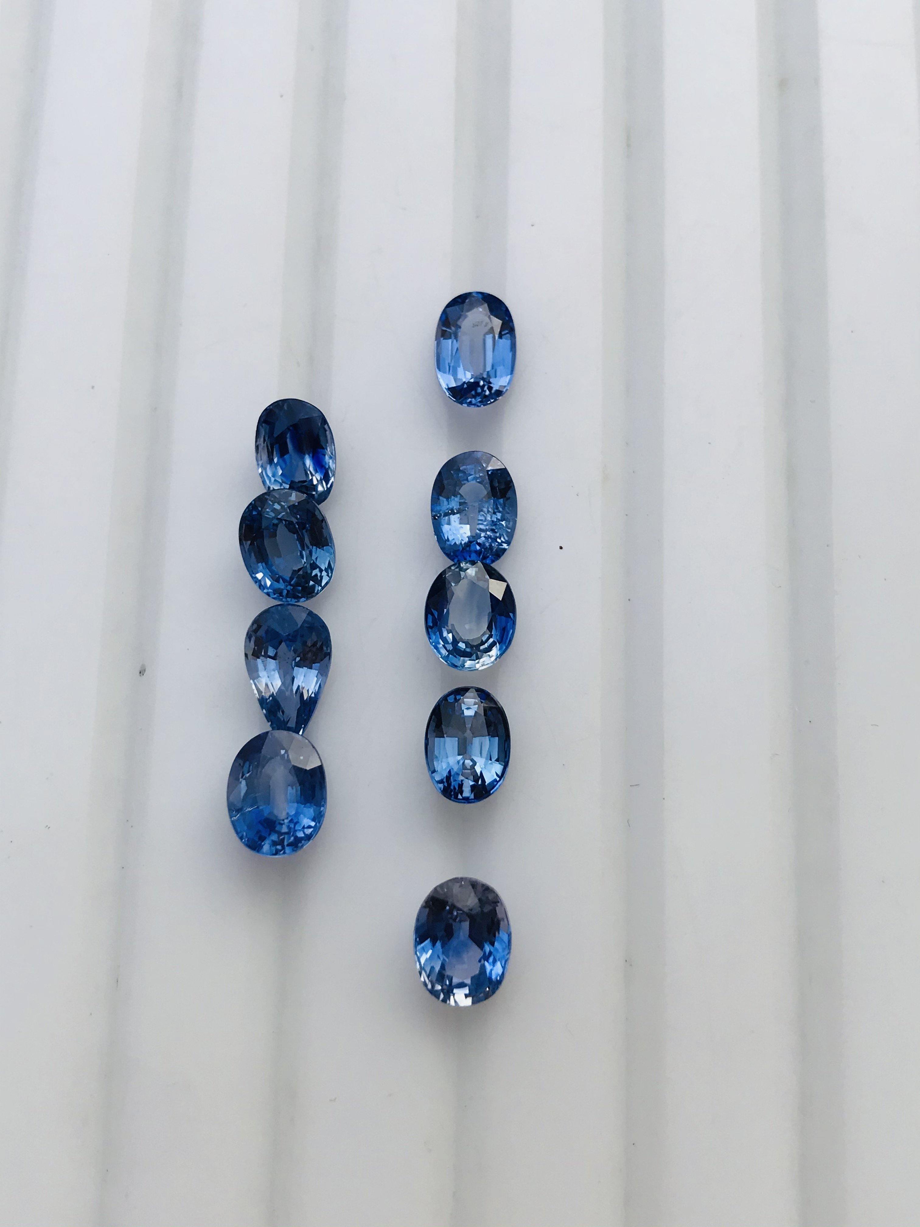 10ct Natural Ceylon Sapphire Gems 9 pieces - Folkmarketgems