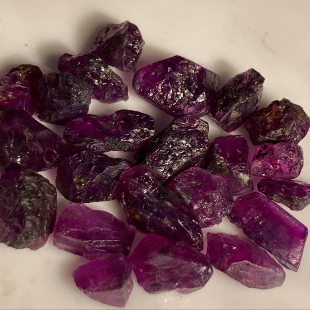 101 ct Raw Kashmir Sapphires | Faceting Rough Deal