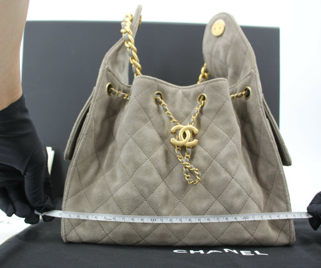 Chanel 2024 Suede & Metal Brown Hobo Bag