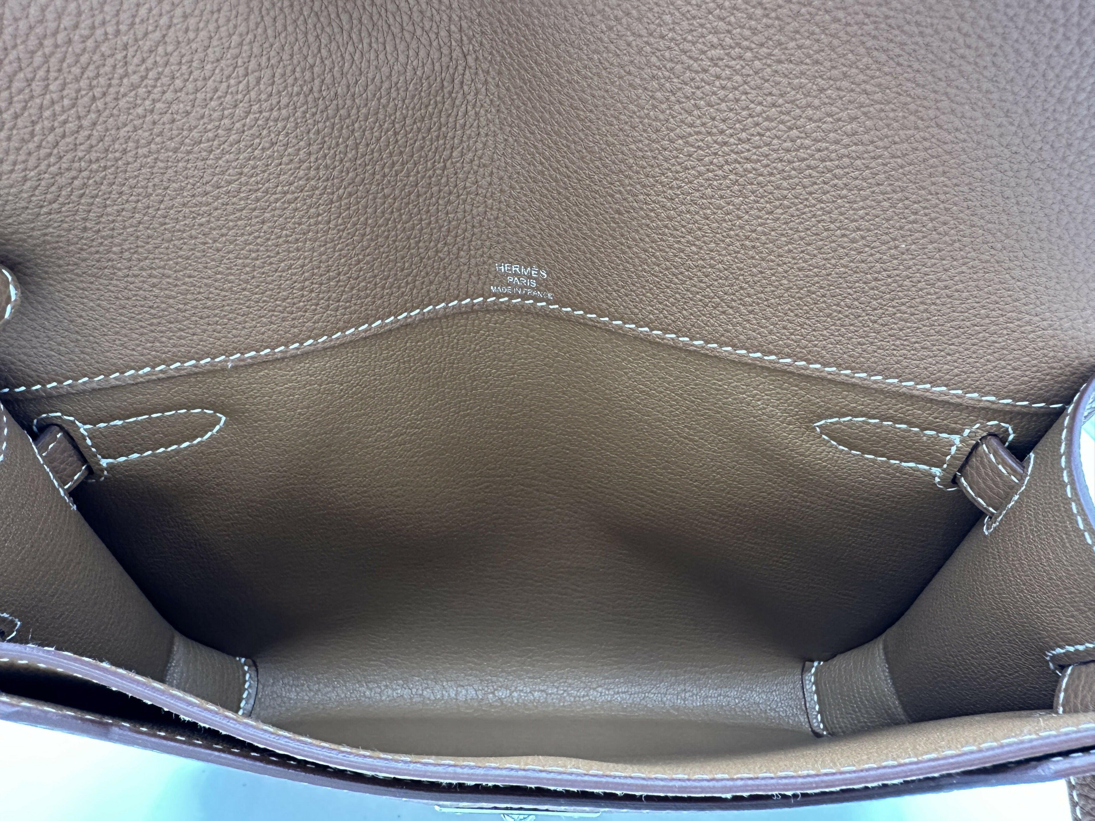 Hermès Kelly Depeches 25 Gold PHW Stamp K