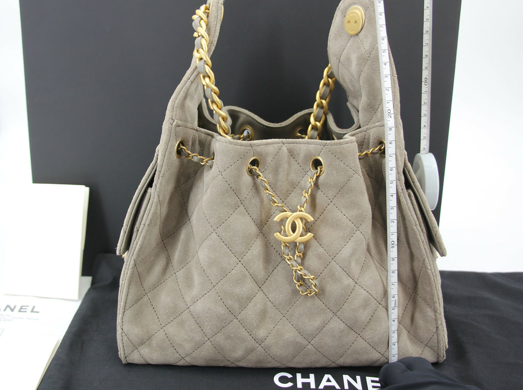 Chanel 2024 Suede & Metal Brown Hobo Bag