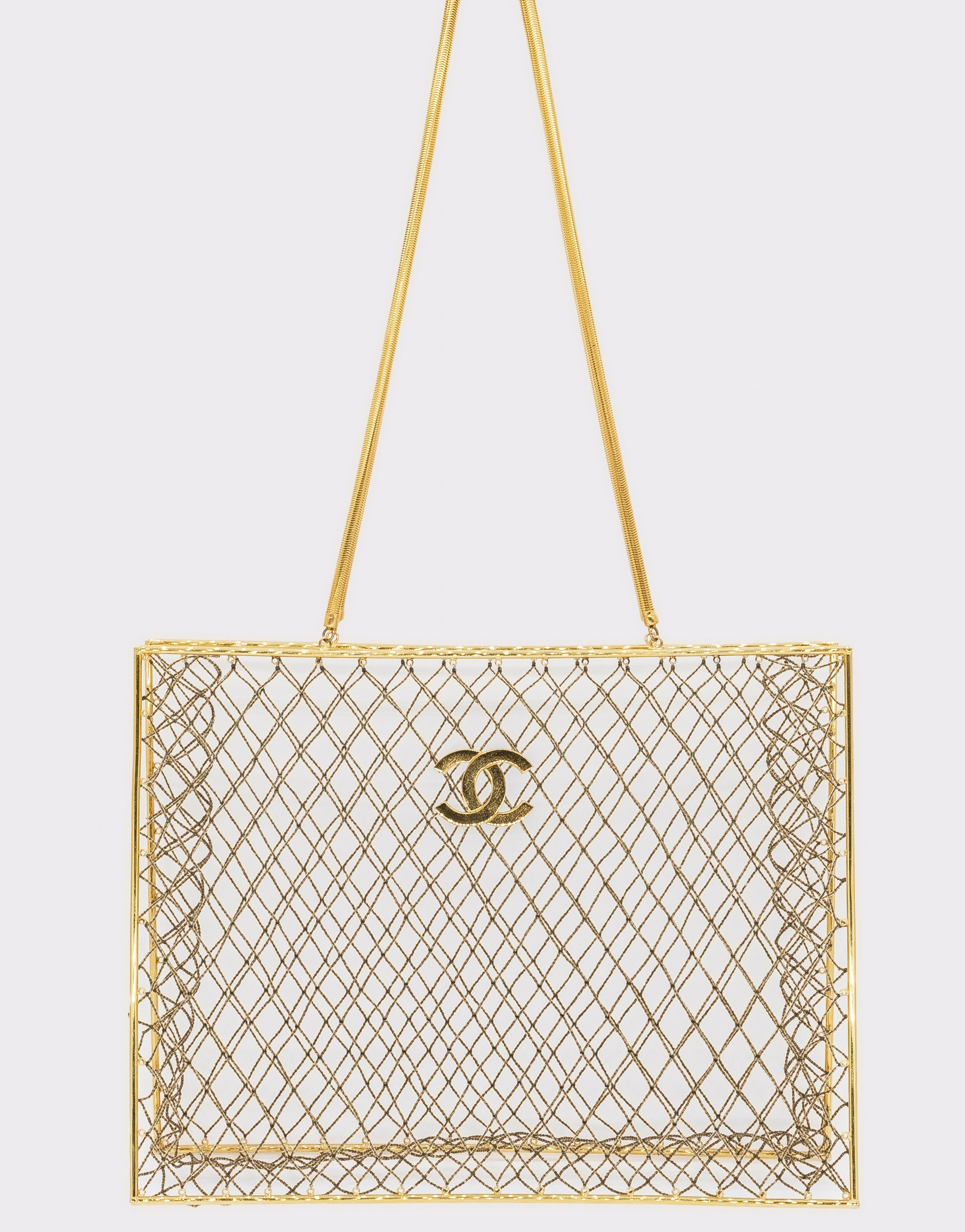 Chanel Vintage 1997 Runway Caged XL Tote Bag