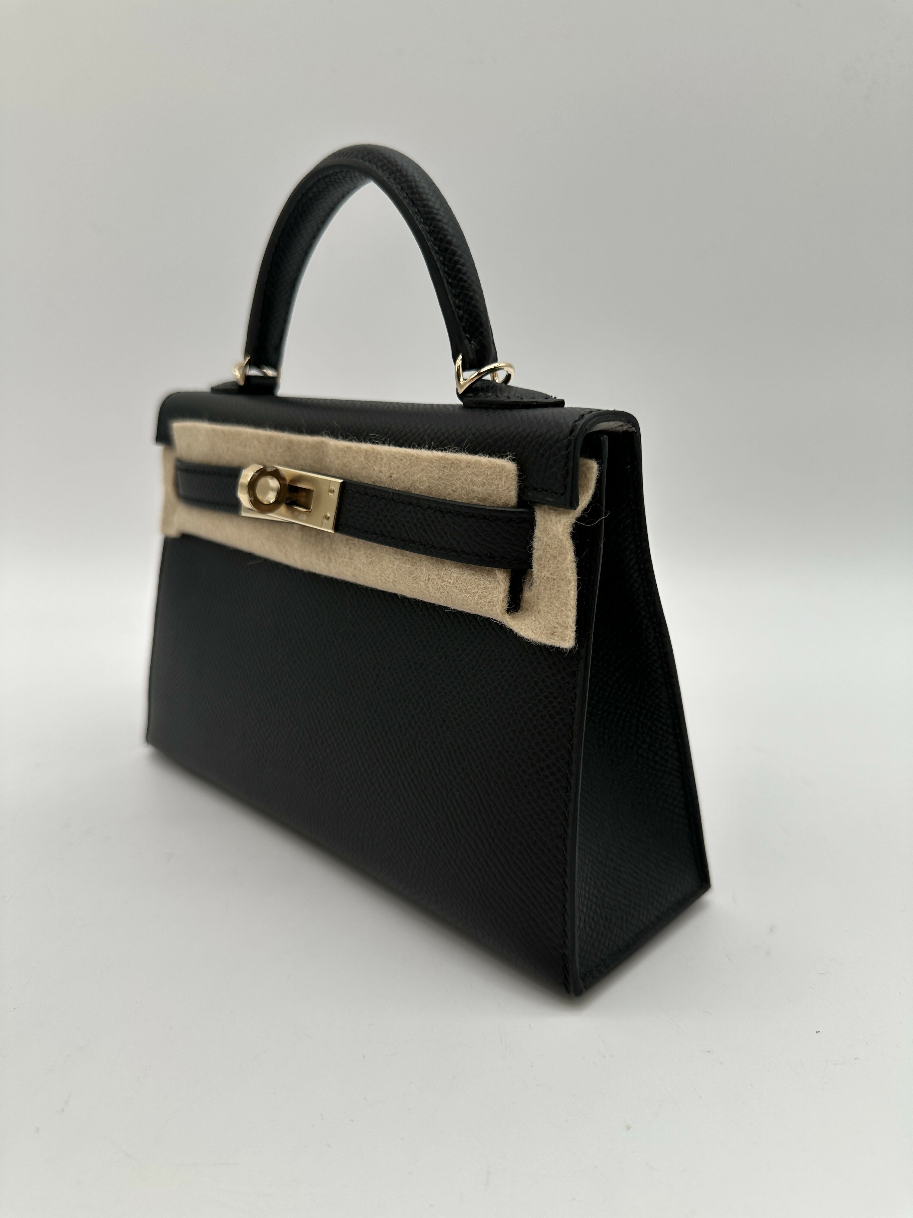 Hermès K20 HSS black verso gris perle champagne hardware K