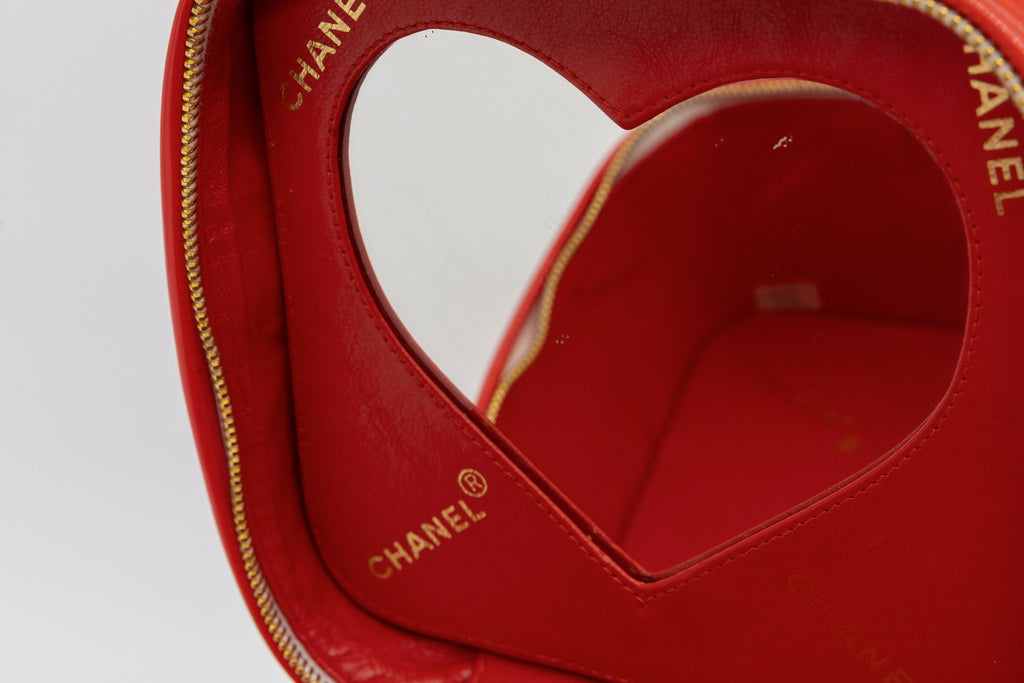 Chanel 1995 Spring/Summer Barbie Collection Chanel Red Patent Top Handle Vanity Bag