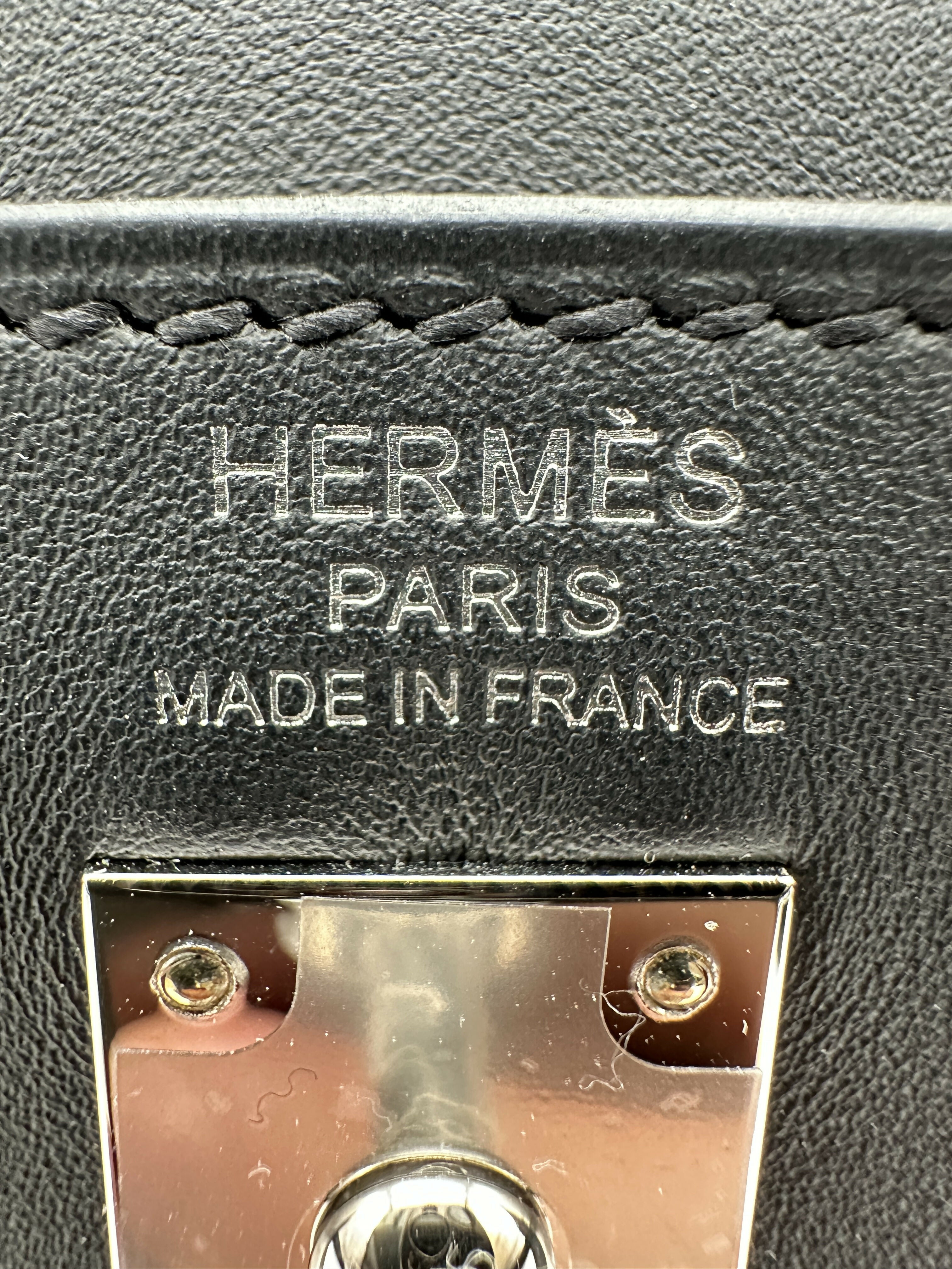 Hermès Kelly 25 colormaric Black PHW Stamp K