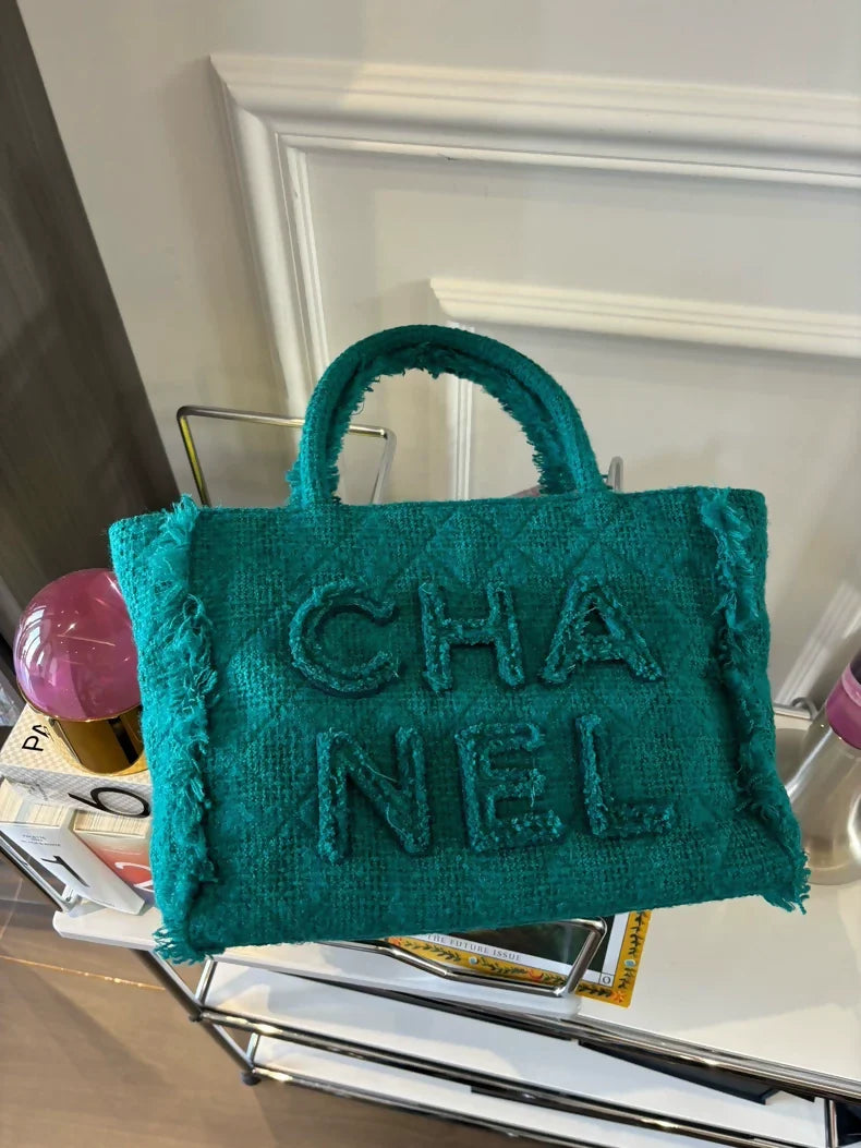 Chanel beach bag in turquoise color