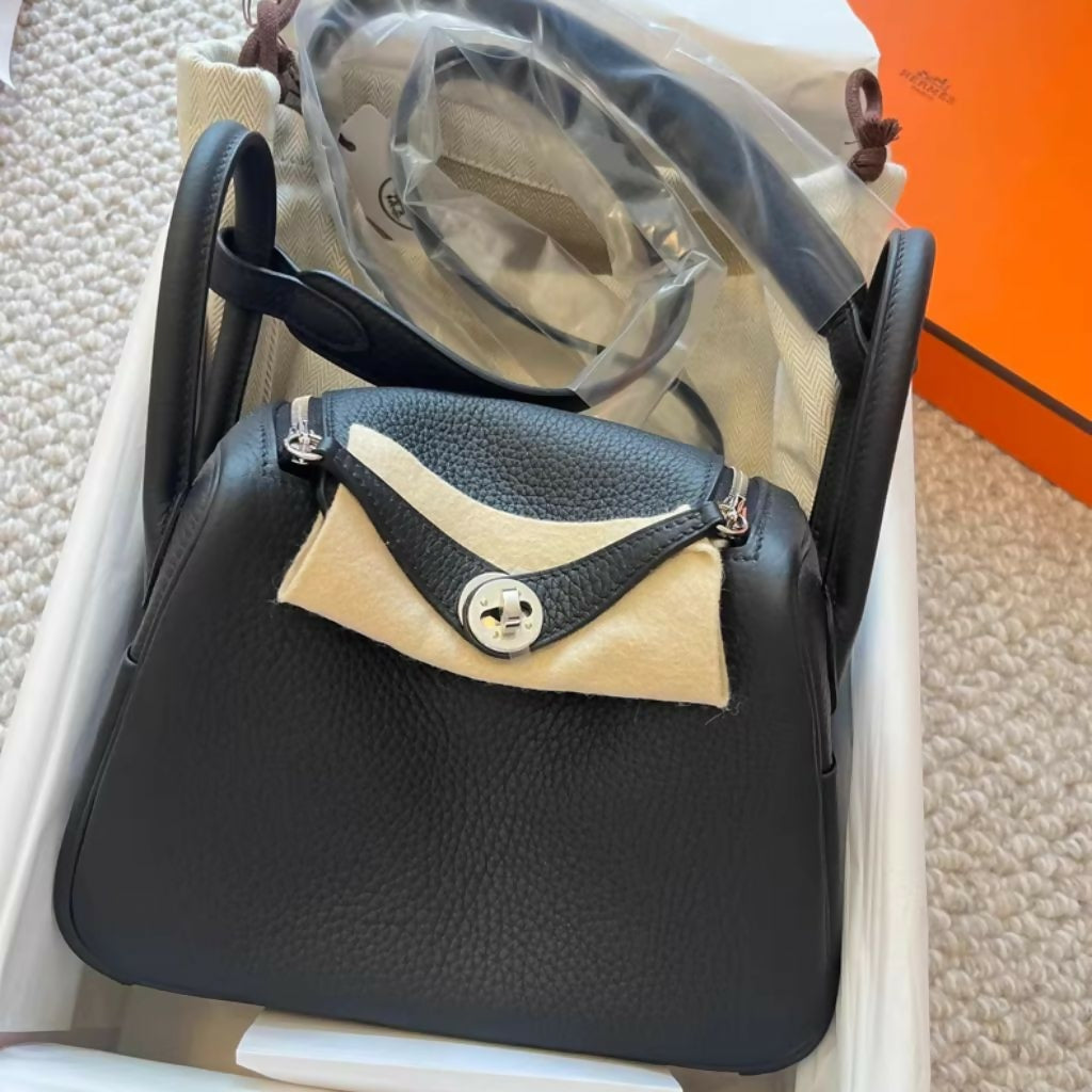 Hermès Mini Lindy in Black with palladium hardware