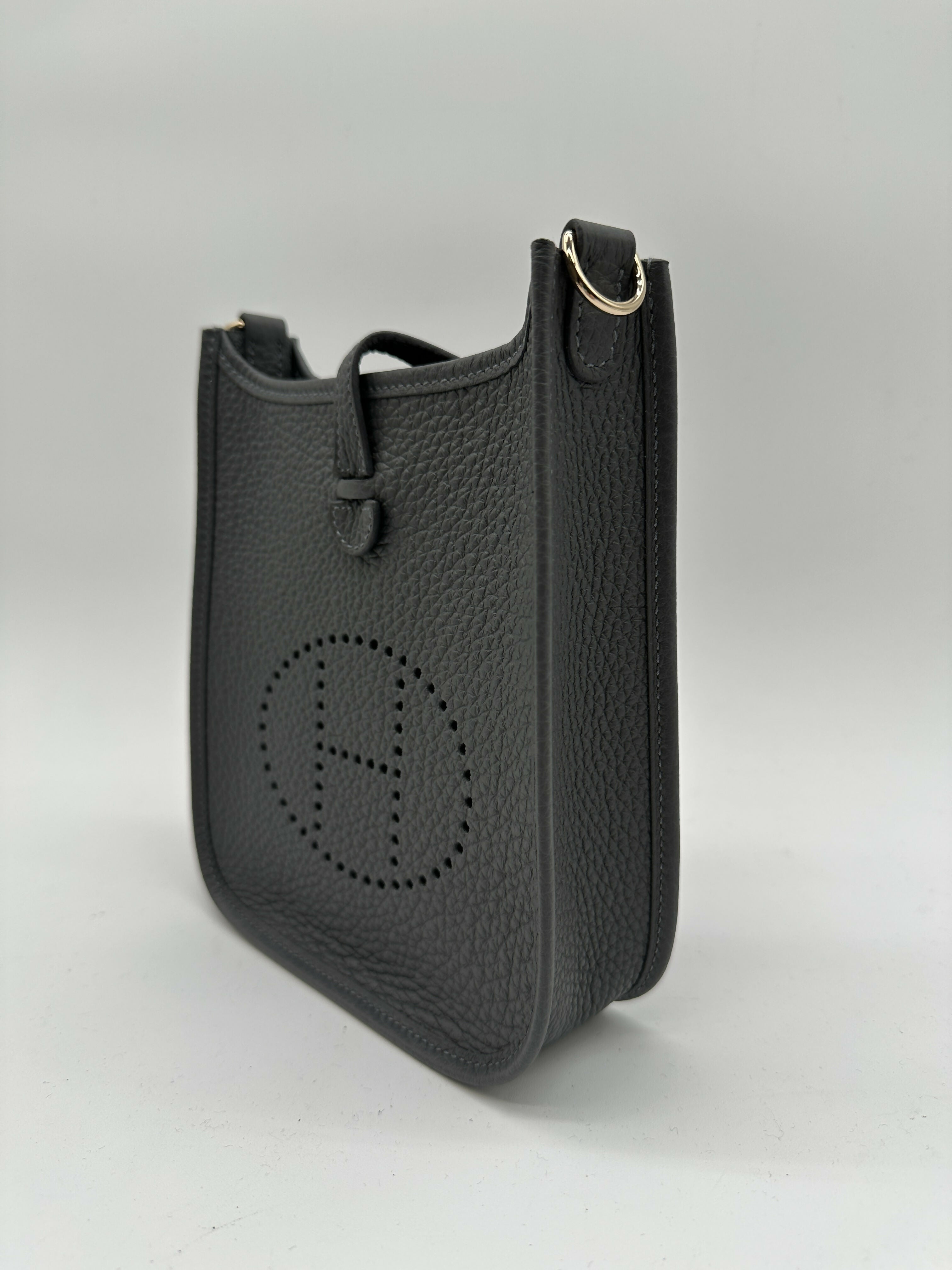 Hermès Mini Evelyne Ardoise GHW Stamp W