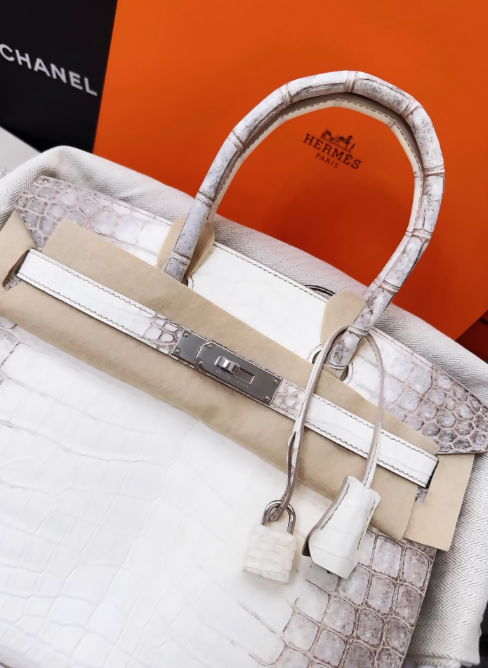 Hermes birkin 30 Himalaya Alligator Leather Palladium Hardware