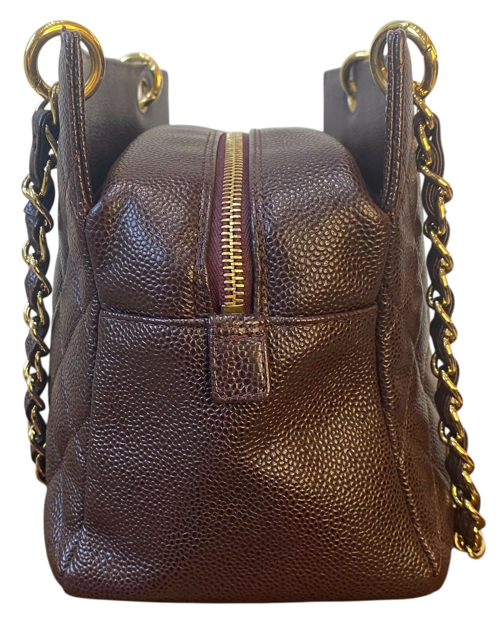 Chanel PPT Dark Chocolate Brown Quilted Caviar Leather Petite Timeless Shopping Tote Bag GHW