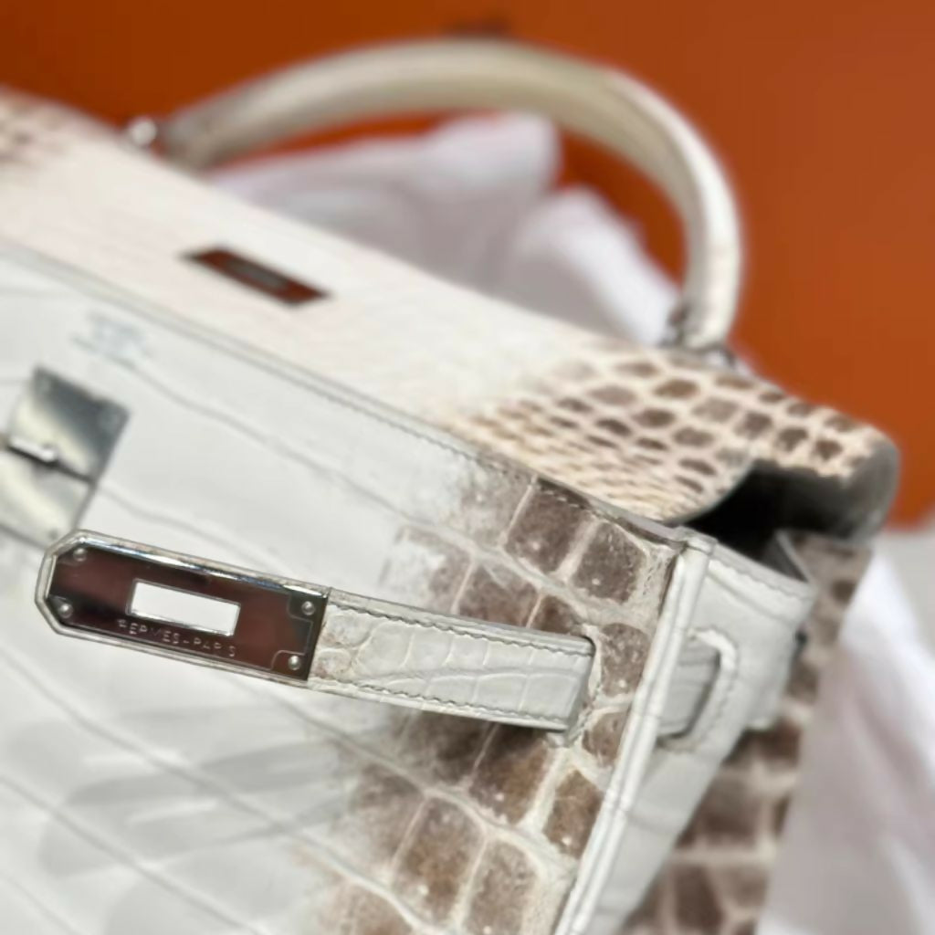 Hermes Kelly 32 Himalaya leather palladium hardware