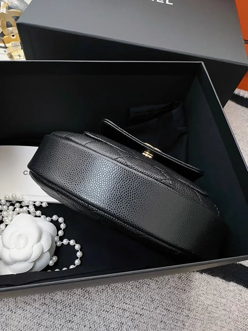 Chanel 23B black and gold crescent moon handbag