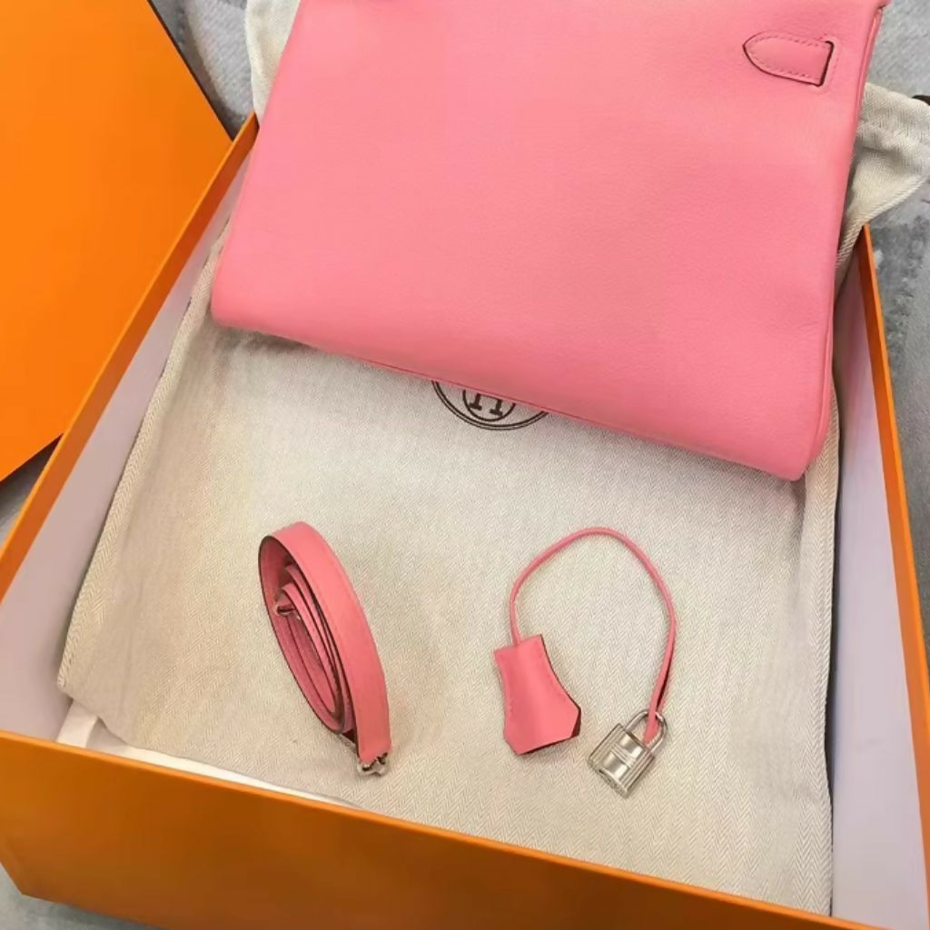 Hermes kelly 28 K4 Rose d’Ete Swift Leather Palladium Hardware