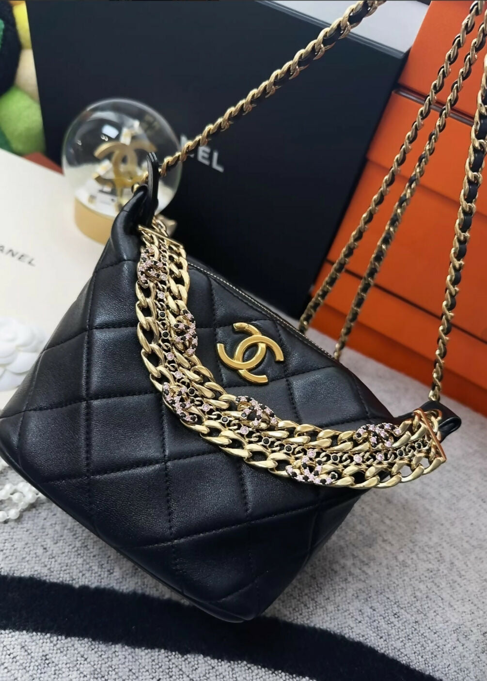 Chanel 24C chain hobo bag