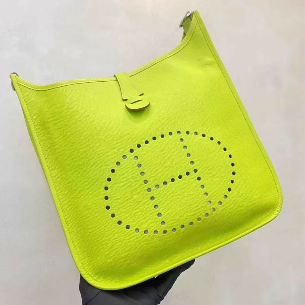 Hermes Evelyne 29 Kiwi Green Epsom Leather Palladium Hardware