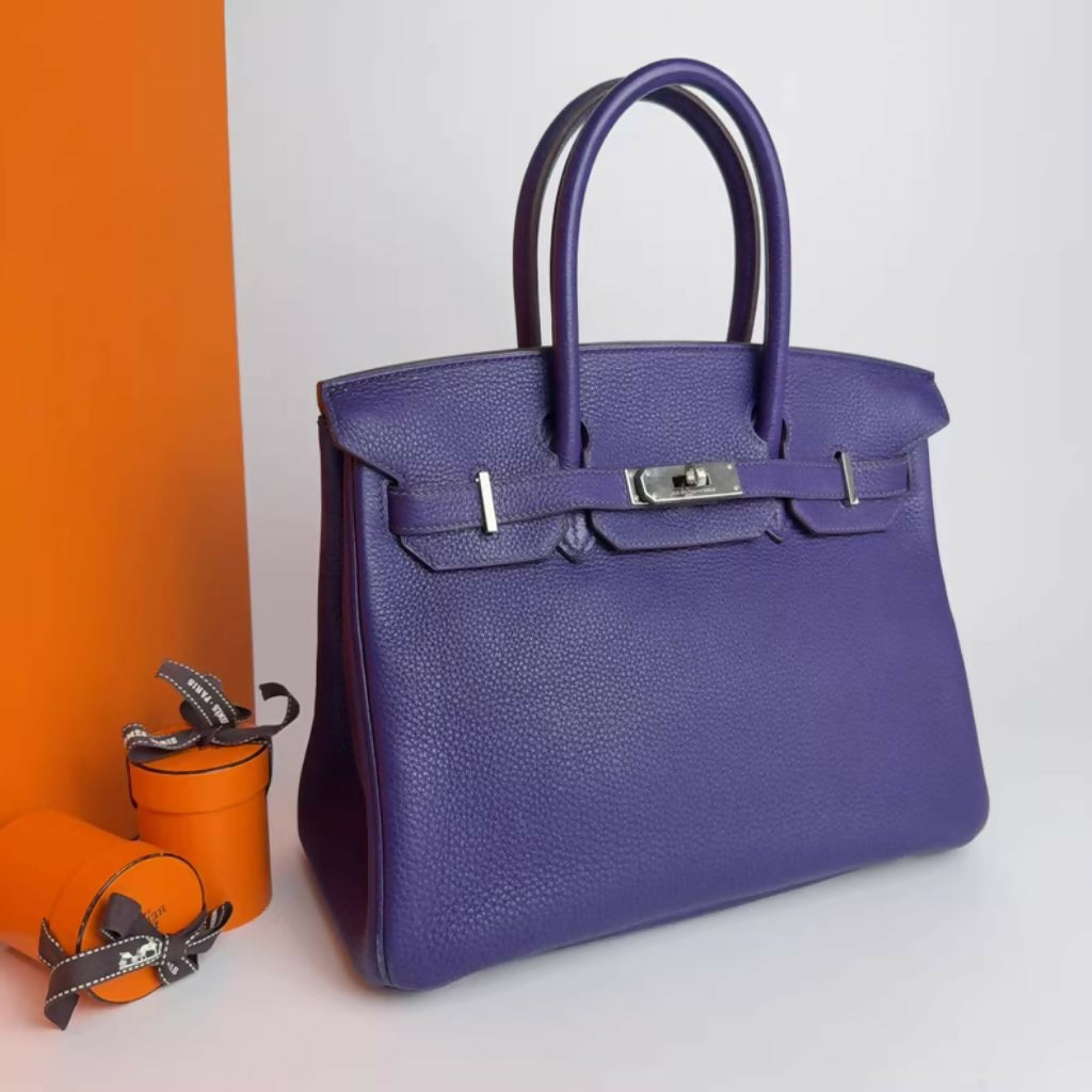 Hermès Birkin 30 Purple in Togo Leather Palladium Hardware