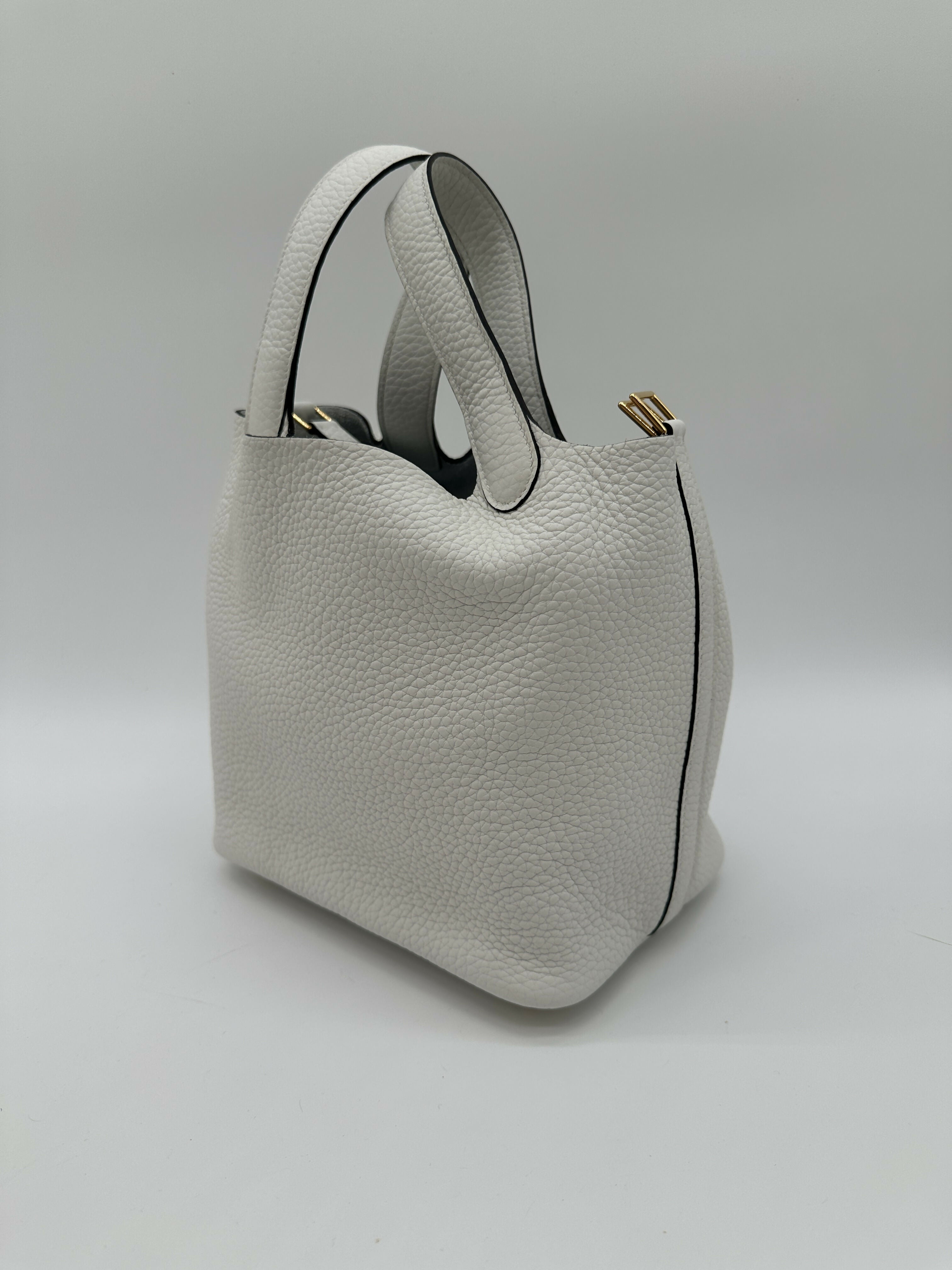 Hermes Picotin 18 New White GHW Stamp W