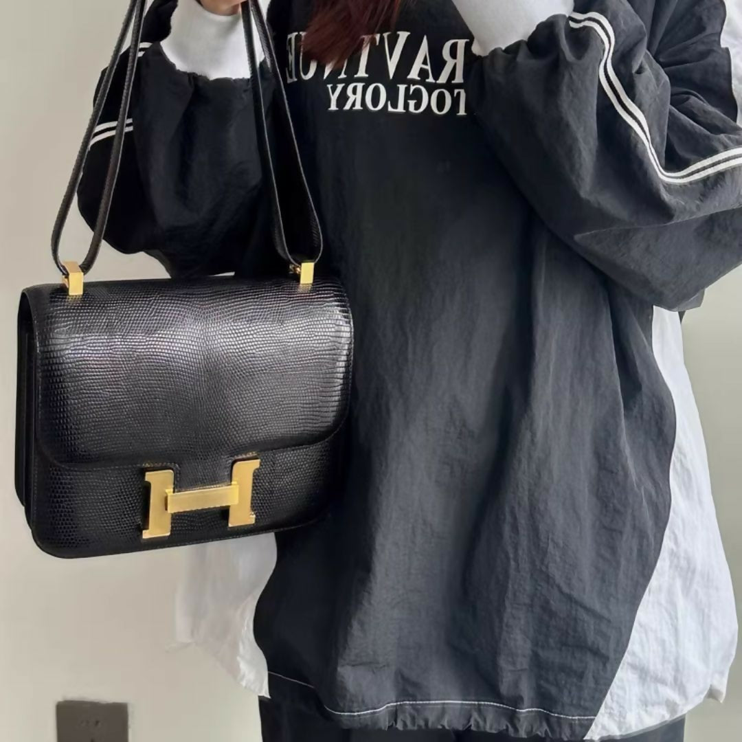 Hermès Constance 24 Black Lizard leather with Gold Hardware
