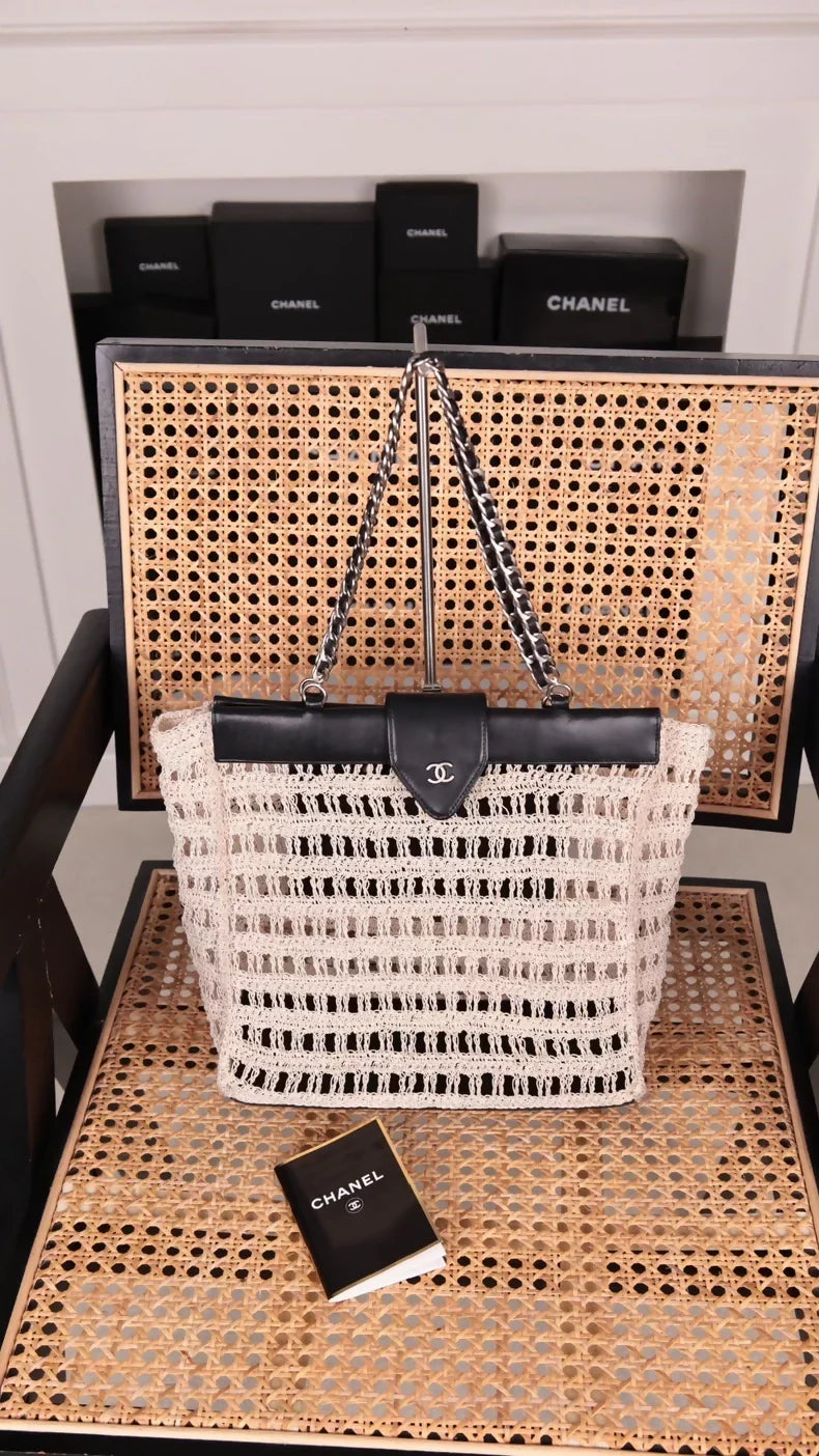 Chanel Beige Net Chain Bag