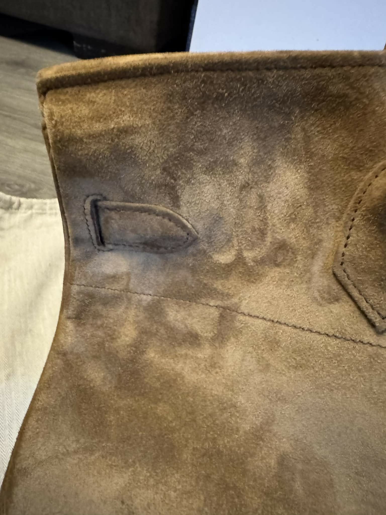 Hermes Birkin Shoulder Doblis Suede Brown Leather Palladium hardware