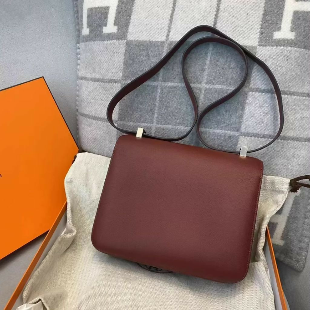 Hermes Constance 24 Bordeaux red Epsom leather palladium hardware